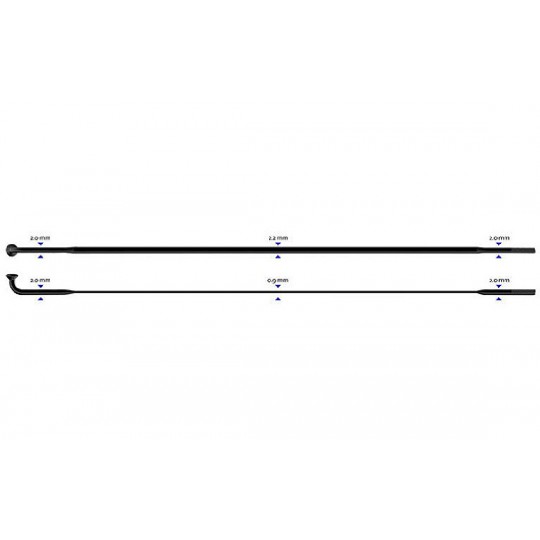 Stipinas 2-2.3-0.9-2 x 288 mm Sapim CX-Ray J-Bend