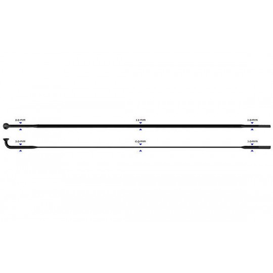 Stipinas 2-2.3-0.9-2 x 280 mm Sapim CX-Ray J-Bend