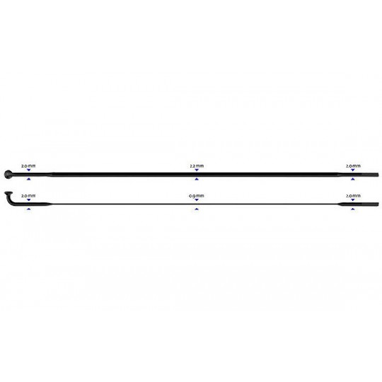 Stipinas 2-2.3-0.9-2 x 276 mm Sapim CX-Ray J-Bend
