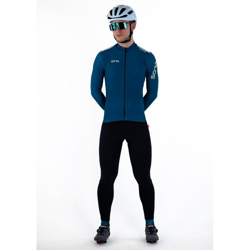 Stelvio Thermal Cycling Jersey Blue | GRAVEL CYCLING