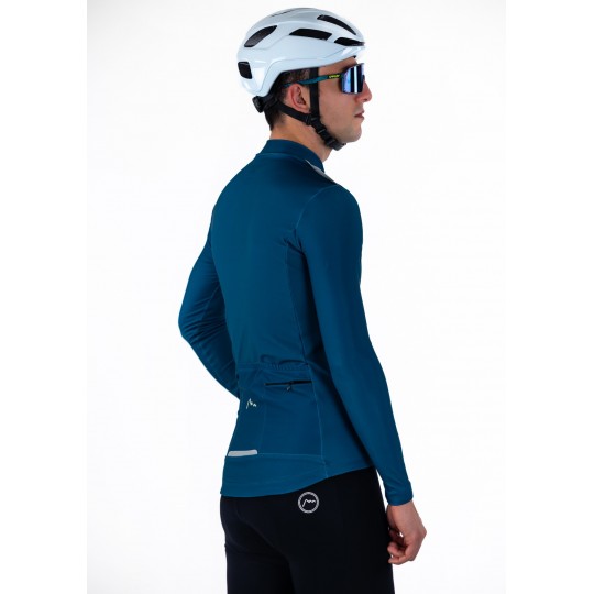 Stelvio Thermal Cycling Jersey Blue | GRAVEL CYCLING