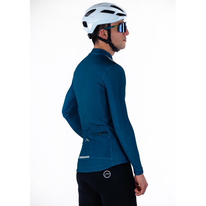 Stelvio Thermal Cycling Jersey Blue | GRAVEL CYCLING