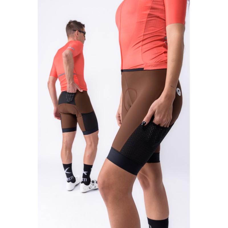 Truck Plain Summer Bib Shorts - Brown | Rosti